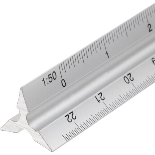 2021New 30cm Aluminium Metal Triangle Scale Architect Engineer Technical Ruler 12" New Drop Shipping