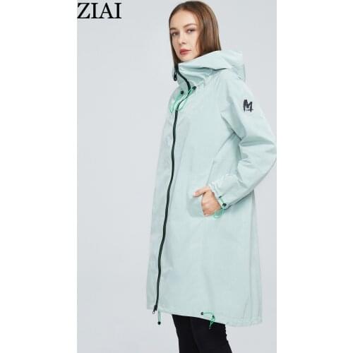 ZIAI 2021 New Womens spring trench coat Women Casual jacket female outwear Thick special fabric fashion windbreaker ZS-8720