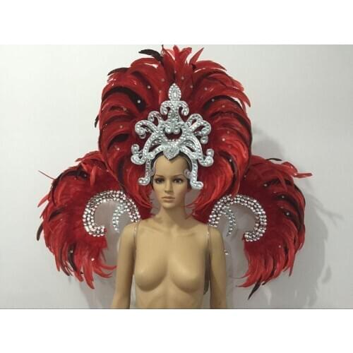 Feather clothing Stage performance catwalk carnival Headdress flower pubs party Mens wear womens clothing