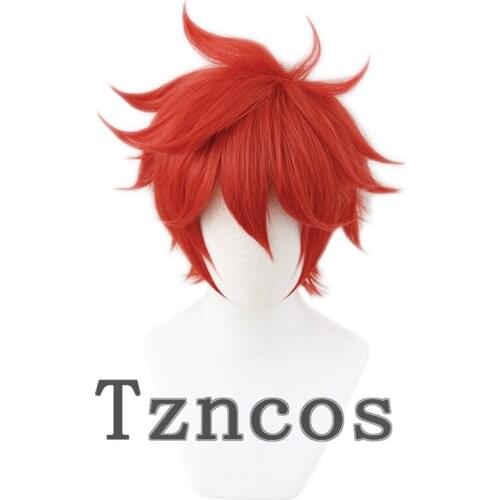 Tzncos Anime SK8 The Infinity Reki Kyan Cosplay Wig Cosplay Red Short Wig Heat Resistant Synthetic Hair