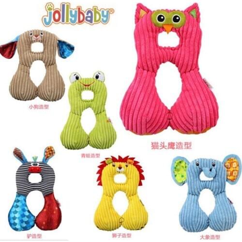 Elephant 1-4 years old 32cm travel jollybaby kids cognition plush U shape car educational stroller fun pillow soft baby toy