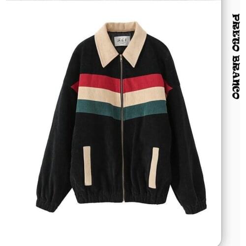 Preto branco Women's Jackets