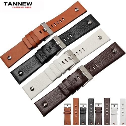 2016 new Genuine leather Strap 24mm 26mm 28mm 30mm watch straps for DZ7271 7312 7350 Free shipping