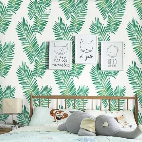 Self Adhesive Tropical Leaf Wallpaper Roll Jungle Peel and Stick Contact Paper Nordic ins Bedroom Living Room Wall Paper Mural