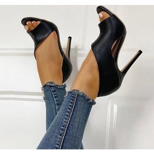 Women Summer Thin High Heels Buckle Peep Toe Gladiator Sandals Office Hollow Out Sandals Party Pumps Wedding Ladies Shoes