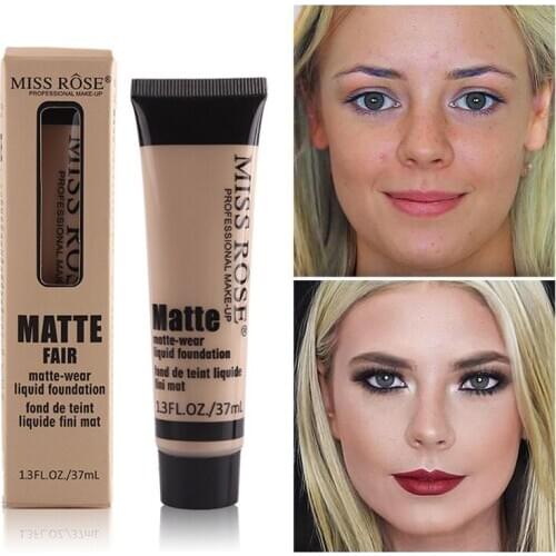 Face Makeup Foundation Full Coverage Matte Long Lasting Oil Control Liquid Foundation Concealer Cream Base Cosmetics T0775