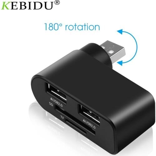 Kebidu Usb 2.0 Hubs Splitter 2 Port USB Power Interface With TF SD Card Reader For Notebook Computer Laptop Accessories USB Hub