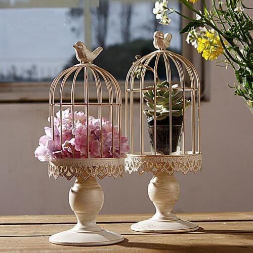 Birdcage shape iron metal tabletop Vase decoration home Decorative Flowers Wreaths vase for home wedding decoration 631