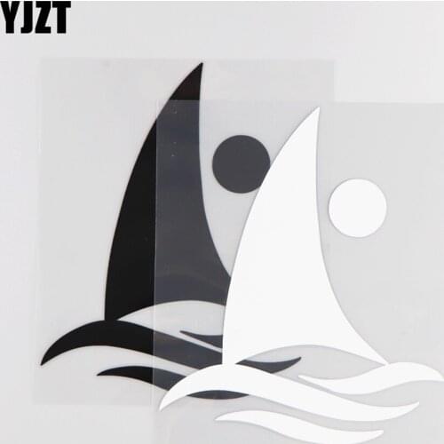 YJZT 13.8CM*16.6CM Personalized Sailboat Creative Decoration Vinyl Decal Car Sticker 1A-0075