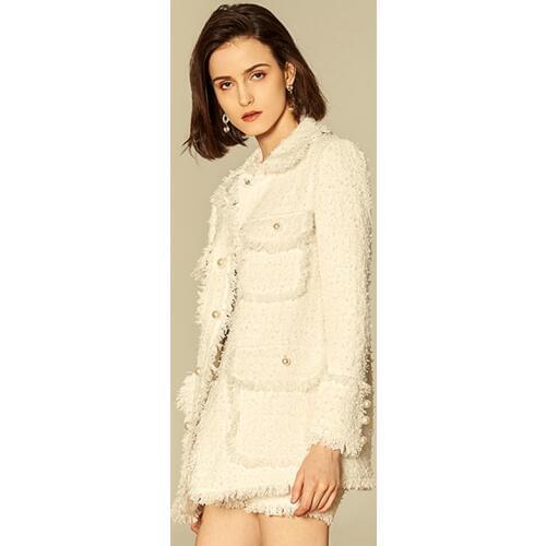 Tweed Jacket + Shorts Suit 2020 Spring/Autumn Womens Sets Winter Lady Fashion Jacket 2 Piece Set