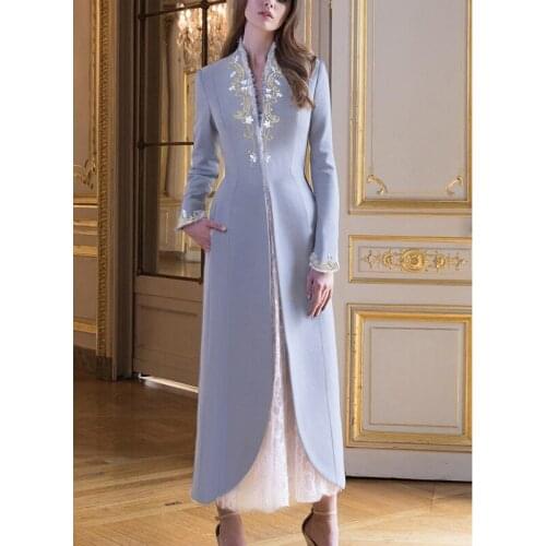 Chinese Style New Tweed Coat Medium Length Waist Down Coat Elegant Autumn Winter 2021 New