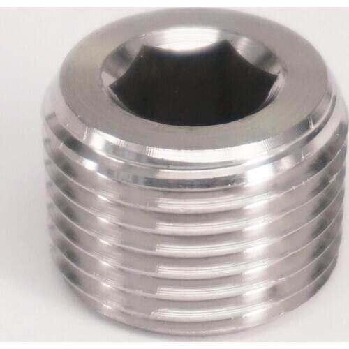 1/2" NPT Male SS304 Stainless Steel Countersunk End Plug Internal Hex Head Socket Pipe Fitting