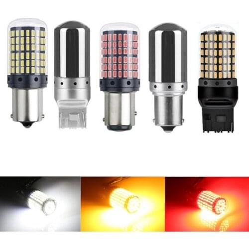 1PCS T20 7440 7443 W21W 1157 BAY15D LED Bulbs 1156 BA15S P21W BAU15S 3014 144smd Error Free Canbus Turn Signal Lights Brake lamp