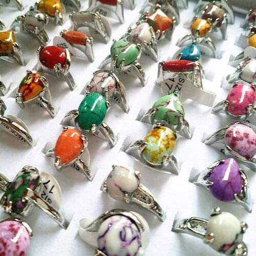 10pcs Womens Rings Fashion Mix Styles Stone Ring Party Gifts Jewelry Brand New Drop Shipping