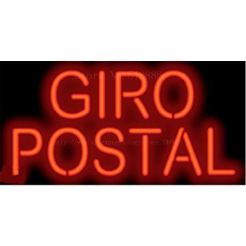 17*14" Spanish Money Order Giro Postal NEON SIGN REAL GLASS BEER BAR PUB SIGNS store display Restaurant Shop Advertising Lights