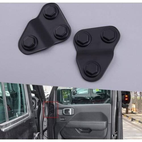 2pcs/Set Car Door Screw Protector Cover Trim ABS Matte Black Fit for Jeep Wrangler JL JLU JT 2018 2019 2020 2021