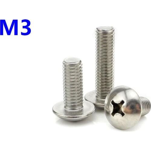 300PCS/LOT SUS304 M3*6/8/10/12/14/16/20/25/30MM Sheet Metal Screw Cross Truss head Screws Bolts Fasteners Repair Hardware tool