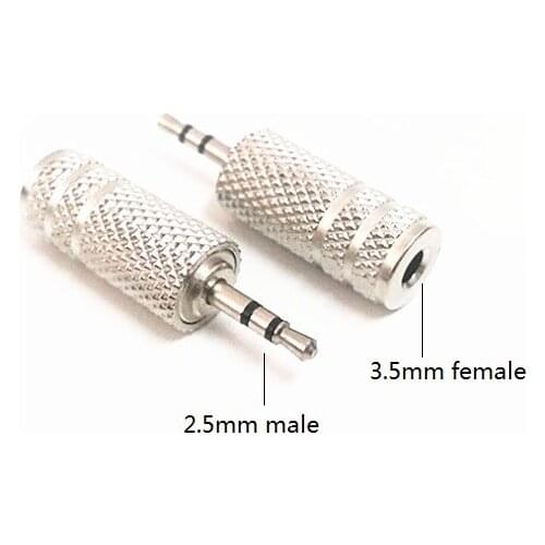 4PCS/LOT 2.5mm Male to 3.5mm Female or 3.5mm Male to 2.5mm Female Stereo Metal Earphone Audio Connector
