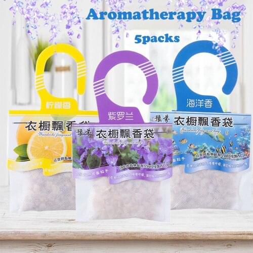 5packs Hanging Fragrances Hangable Air Fresheners Wardrobe Sachets Deodorizing Paper Spices Bags Aromatherapy Bag