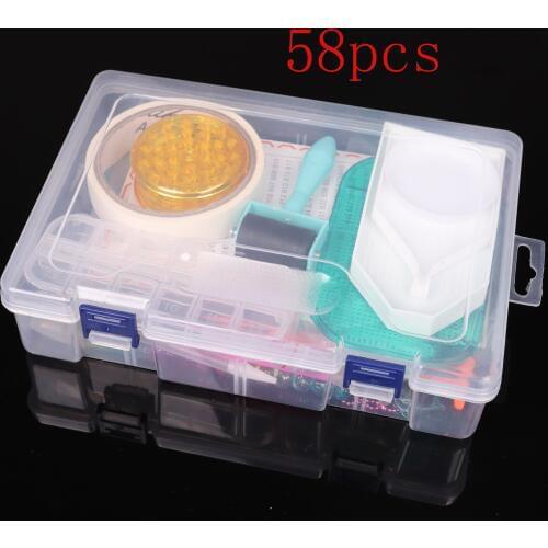 58 Pieces Set Diamond Painting Storage box Cross Stitch Tools Kit Tweezers Pen Tray Glue Diamond Painting Accessoires Cross Stit