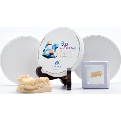 A1 A2 A3 3d Multilayer Zirconia Block Blank Disc for Laboratorio Dental, 43% to 57% 1050MPA Zirconia for Tooth Gems