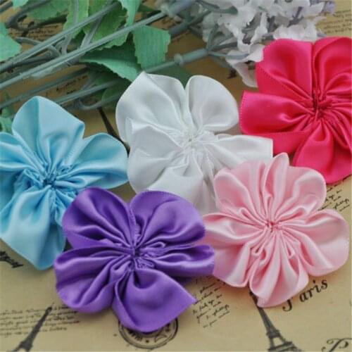 20PC Satin 2 "Ribbon Sewing Wedding Appliques Flower Sewing Crafts 5 colors A200