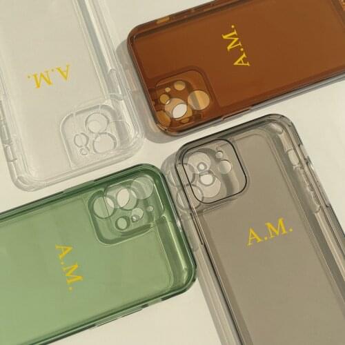 Custom Name DIY Gold Letters Case for iPhone Case 12 Mini 11 Pro Max SE 2020 7 8 Plus XS XR Luxury Silicone Cover for iPhone 11