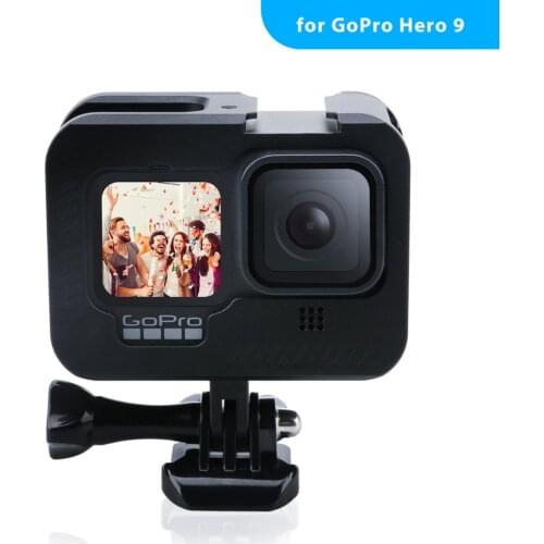 Aluminium Alloy Frame Case Black For GoPro 9 Double Clod Shoe With Charging Port For GoPro Hero 9 Black Camera Accessories