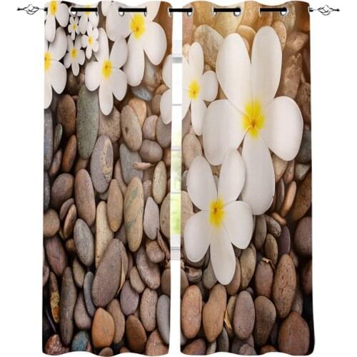 Flowers Stones Pebbles Texture Window Curtains Living Room Kitchen Modern Home Decor Bedroom Treatment Drapes