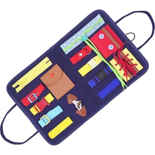 Kids Busy Board Buckle Training Essential Skills Sensory Educational Toys For Toddlers Montessori Intelligence Development Toys