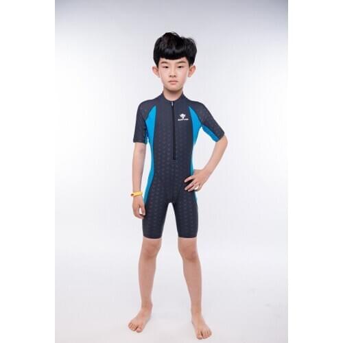 Children Waterproo Professional Trainig SwimWear Sport Competition Swimsuit Competitive Surfing Kids Knee Length Swim BodySuit