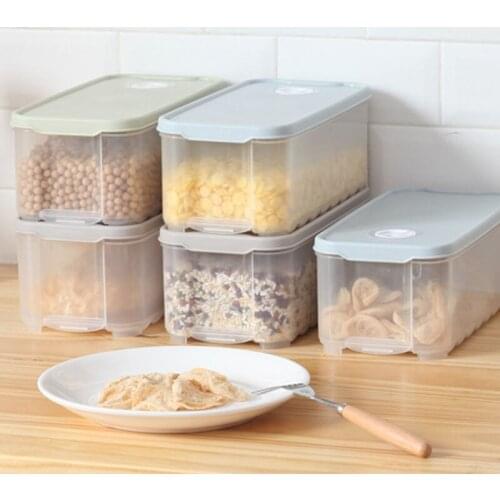 Sealed Fresh-Keeping Box Fridge Organizer Kitchen Food Storage Containers Grain Dispenser Moisture-Proof Plastic Container