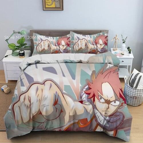 Fairy Tail Bedding Set 3D Print Cartoon Anime Duvet Cover Set Adventure Magic Comfort Bedspread For Bedroom Bed Line (NO Sheet