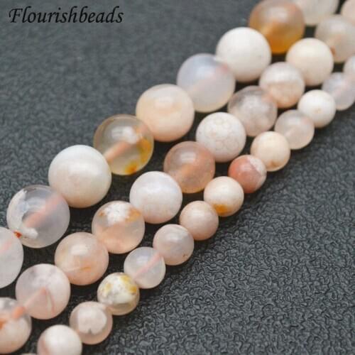 6mm 8mm 10mm Round Beads Natural Cherry Blossom Agate For Jewelry Making Supply Earrings Necklace Gemstone Loose Beads 5 Strands