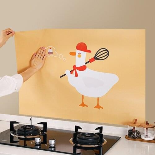 Kitchen Oil-proof Sticker Cartoon Self-adhesive Waterproof and Moisture-proof High Temperature Stove Wall Lampblack Sticker