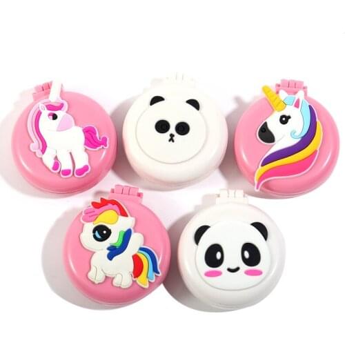 Massage Folding Mirror with Comb Portable Pocket Small Travel Girl Hair Brush with Mirror Styling Tools Cute Mini Pocket Mirror