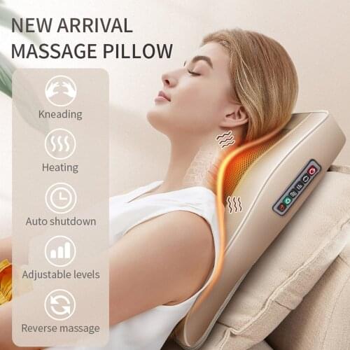 Neck Massager Car Home Cervical Shiatsu Massage Kneading Neck Back Waist Body Electric Multifunctional Massage Pillow Cushion