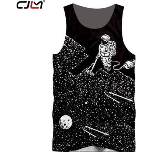 CJLM 2018 Hot Sale New Fashion 3D Mens Astronaut Print 8 Size Tanktop Custom-made Print Singlets Sleeveless Vest Free Shipping