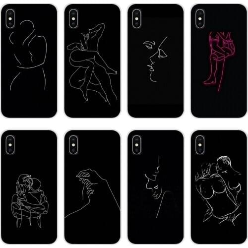 Minimalist Line Sexy Couple For Huawei Y5 Y6 Y7 Y9 Prime Pro GR3 GR5 2017 2018 2019 Y3II Y5II Y6II Transparent Soft Shell Covers