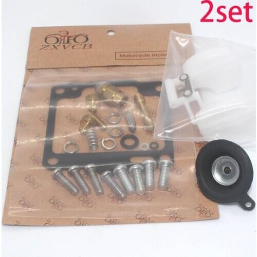 2set for XV750 Virago 1988-1997 XV 750 Motorcycle carburetor repair kit float Valve Diaphragm