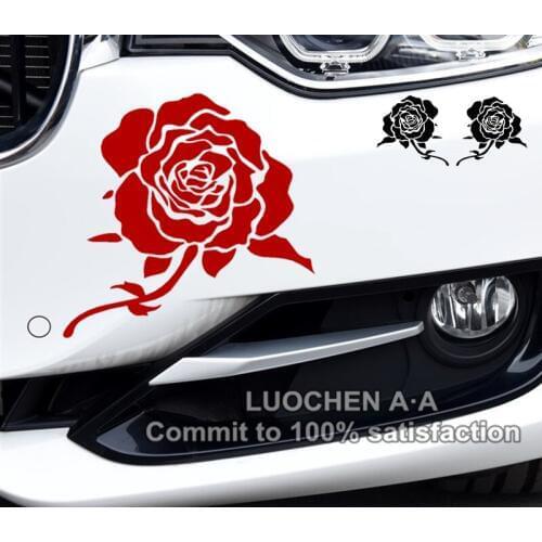 Car Stickers Flowers Beautiful Red Rose Creative Decals Cyter Auto Tuning Styling Waterproof 15x14cm 24x23cm Duad D10
