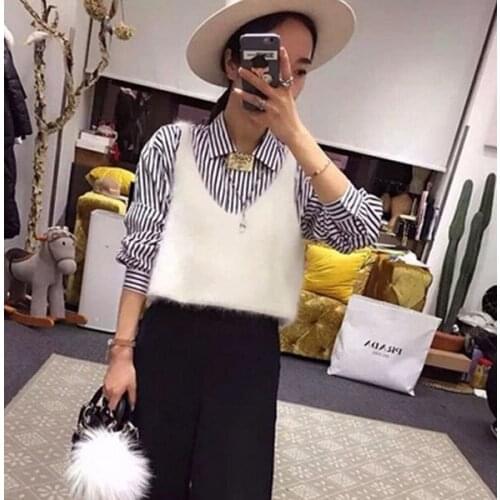 Genuine mink cashmere sweater women cashmere vest pure mink vest sweater Customized big size free shipping