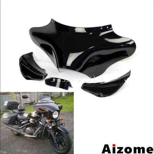 Black Motorcycle Front Fairing Outer Batwing Upper Fairing For Harley Road King Electra Glide Dyna Wide Super Glide Low Rider