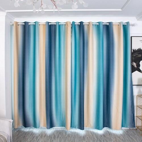 Stripe Gradient Color Window Curtain Panel Living Room Bedroom Hotel Divider Shade / Any Types Of Decorations Curtain