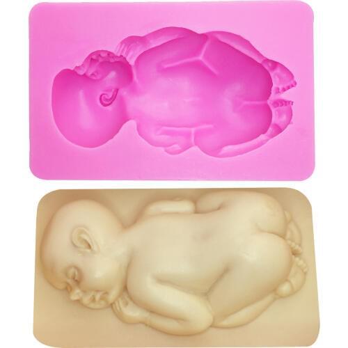 M0136 3D Sleeping Baby Silicone Mold Chocolate Fondant Cake Decorating Tools Soap moulds candles molds