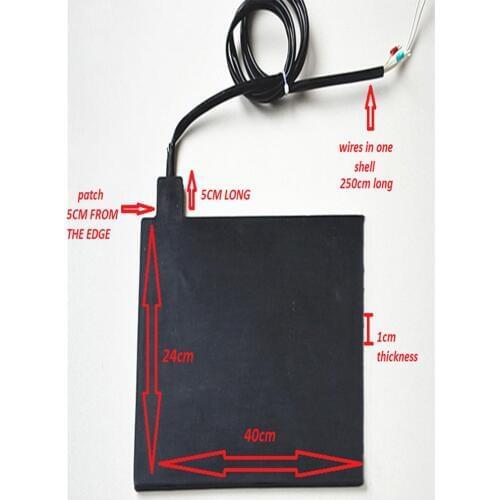 240*400MM *10mm 220V 1000w silicone heating plate silicone heater flexible heater Tyre Repair Tire Heating Board