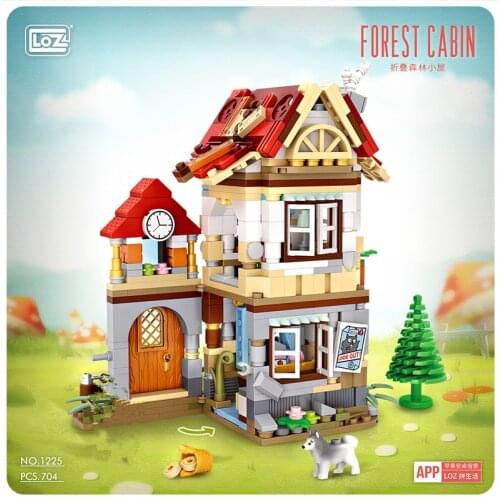 704pcs+LOZ MINI Blocks/loques funny Folding toys forest cabin/dwarf huf Model diy toys for kids office exhibition small toys