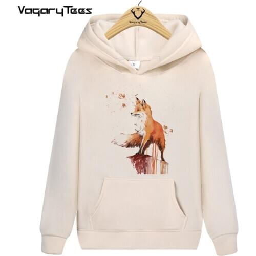 Harajuku 2021 Fox Animal Print Hoodies Autumn Women Tops Camiseta Feminina graphic Streetwear Hoodie Female