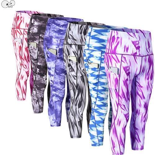 Women Compression Running Skin Tights 3/4 Pants Capri Leggings Sports Gym Fitness Jogging Calf Length Trousers Quick Dry Elastic