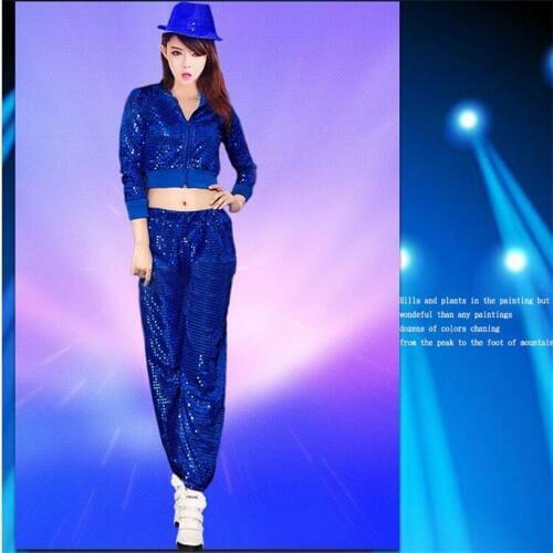 New performance costumes DS female adult jazz dance clothing modern dance dance suit hip hop sequins dance clothes
